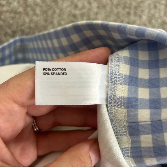 Duluth Trading Co Blue and White Gingham Women's NoGA Naturale Cotton Skort - Picture 4 of 12